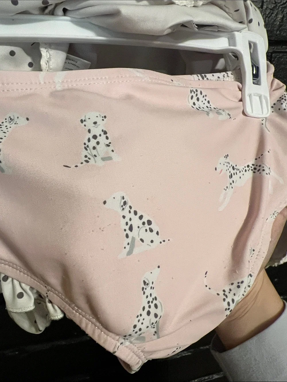 SweetHoney Pink Dalmatian Ruffle Swim Two piece